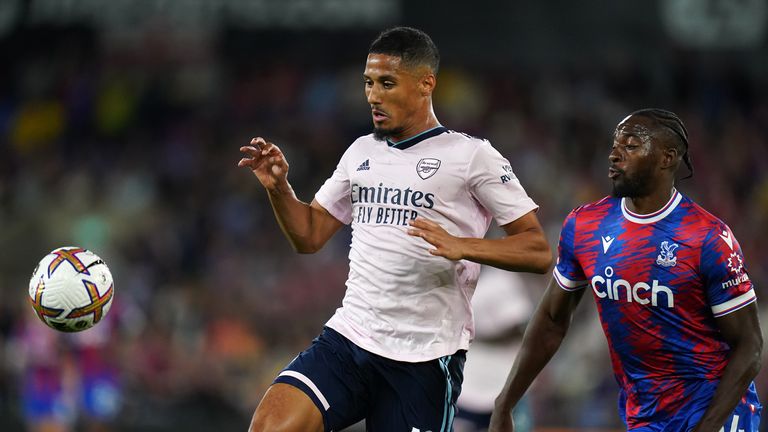 William Saliba in action for Arsenal against Crystal Palace