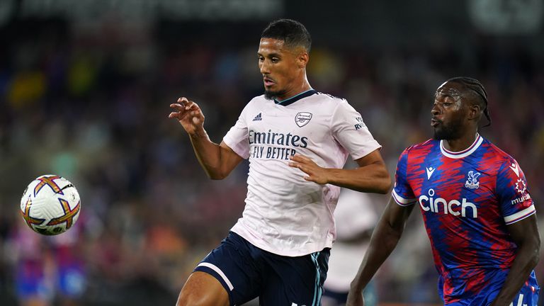 William Saliba lors du match d'Arsenal contre Crystal Palace