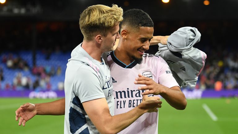 William Saliba won the man-of-the-match award against Crystal Palace