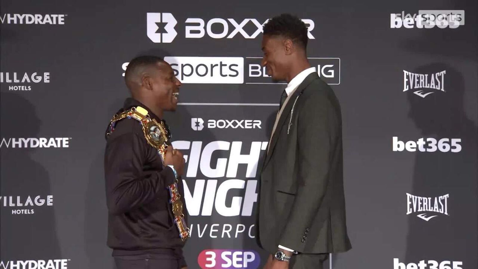 Shakan Pitters towers over Dan Azeez at head to head! Boxing News Sky Sports