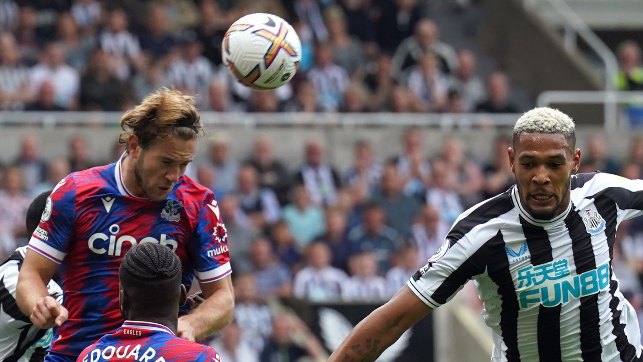 Newcastle 0-0 Crystal Palace Tyrick Mitchell own-goal ruled out by VAR as Toon frustrated in entertaining stalemate Football News Sky Sports
