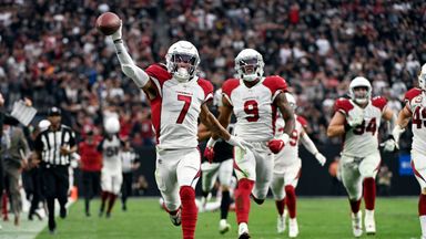 Inglewood, United States. 03rd Oct, 2021. Arizona Cardinals cornerback  Byron Murphy (7) celebrates after intercepting the ball during an NFL  football game against the Los Angeles Rams, Sunday, Oct. 3, 2021, in