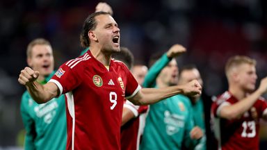 Adam Szalai celebrates Hungary's brilliant victory