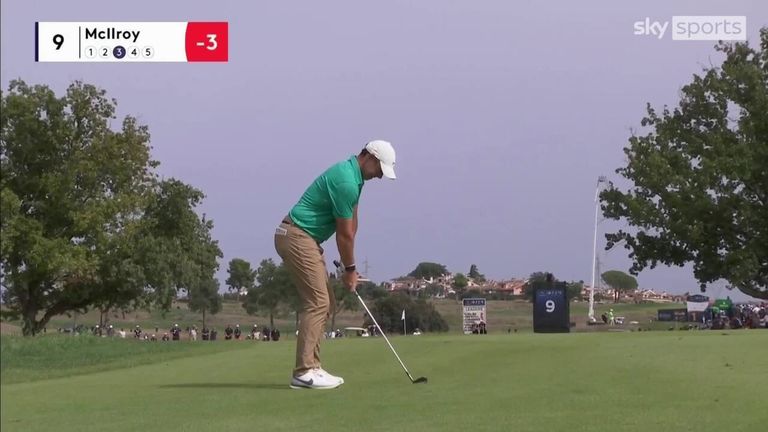 Highlights from Rory McIlroy's opening round at the Italian Open, where the Northern Irishman scored a four under 67 at the Marco Simone GC.