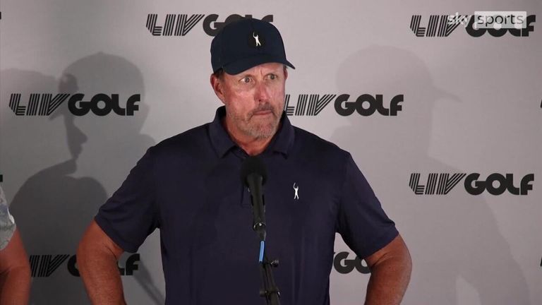 Phil Mickelson says that divisive talk is doing the sport of golf no good and hopes both PGA Tour and LIV Golf can come together for the benefit of the game