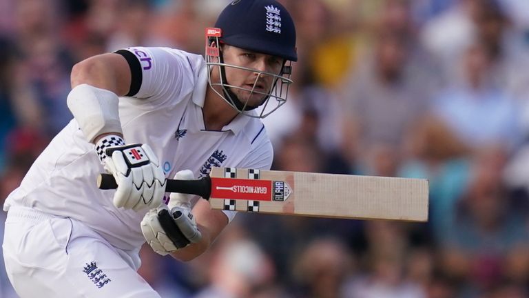 England opener Alex Lees batting during the third Test against South Africa at the Kia Oval