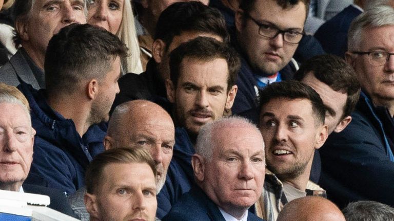 Andy Murray in attendance at Ibrox to watch Rangers vs Dundee United