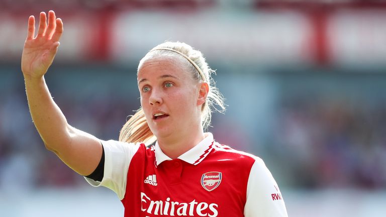 Arsenal&#39;s Beth Mead during the WSL North London derby against Tottenham.