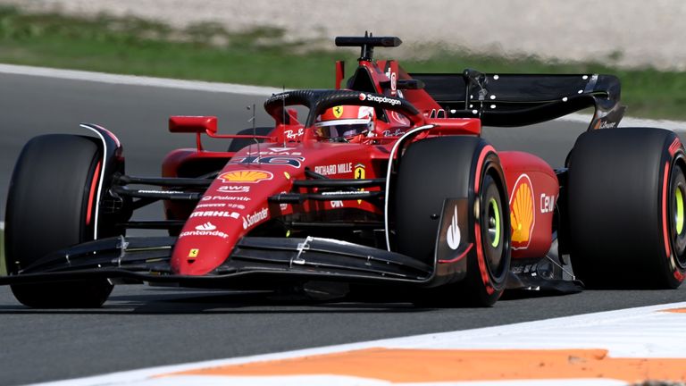 Charles Leclerc led the way in the second practice session of the day as Max Verstappen struggled to find speed in his Red Bull.