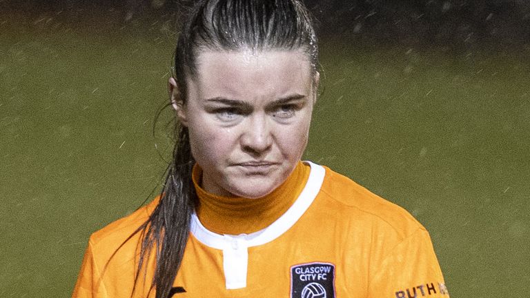  Clare Shine during the Women's UEFA Champions League match at Broadwood Stadium, Glasgow City vs Sparta Prague