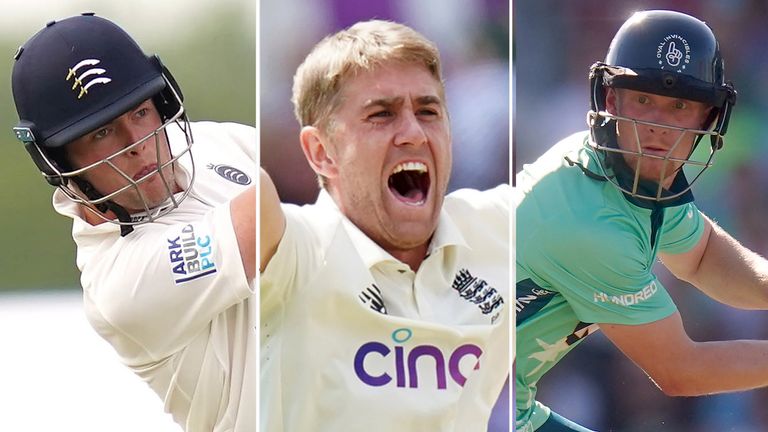 (From left) Tom Helm, Olly Stone and Jordan Cox are included in England's T20 squad against Pakistan