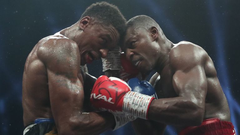 Dan Azeez vs Shakan Pitters was fought and won up at close range (Photo: Lawrence Lustig/BOXXER)