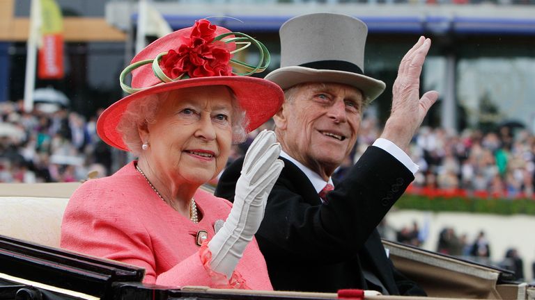 Queen Elizabeth II with Prince Philip at Ascot in 2011