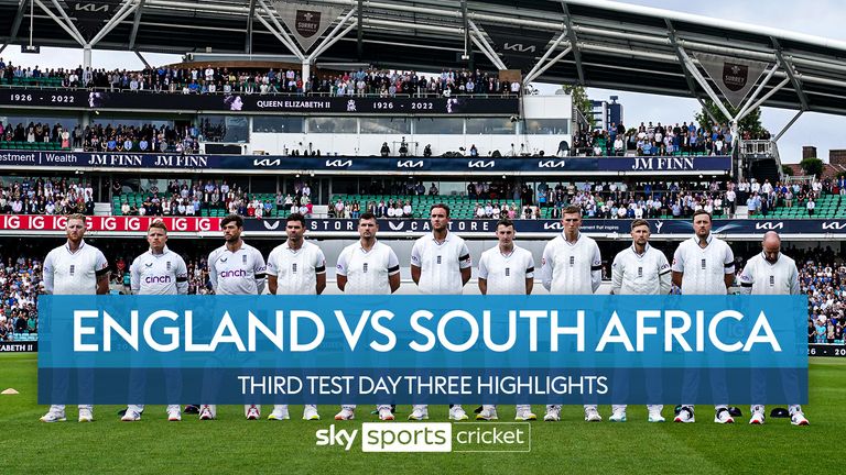 Highlights from day three of the first LV= Insurance Test between England and South Africa at The Oval