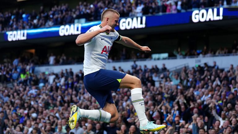 Eric Dier celebrates after putting Spurs in front