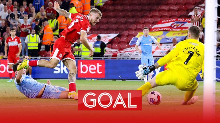 Riley McGree comes up with a superb touch and finish to put Middlesbrough 1-0 up in their derby against Sunderland.