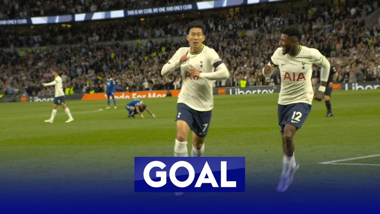 Heung-min Son gets his second goal of the game with a magnificent curling effort from outside the area.