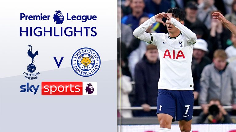 Highlights of Tottenham against Leicester in the Premier League.