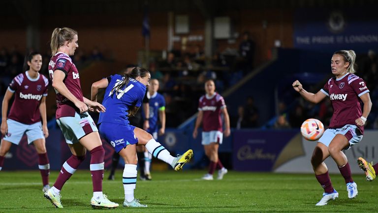 Fran Kirby levels for Chelsea against West Ham