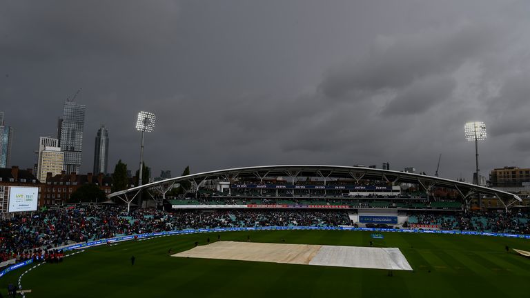 Rain delayed the start of the third Test between England and South Africa at the Kia Oval