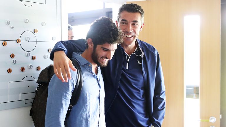 Goncalo Guedes was warmly welcomed to Wolves by Bruno Lage