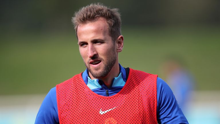Harry Kane in training for England