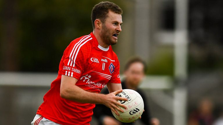 25 July 2020; Jack McCaffrey of Clontarf during the Dublin County Senior Football Championship Round 1 match between Ballyboden St Endas and Clontarf at Pairc U.. Mhurchu in Dublin. GAA matches continue to take place in front of a limited number of people in an effort to contain the spread of the Coronavirus (COVID-19) pandemic. Photo by David Fitzgerald/Sportsfile