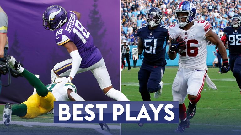 Vikings wide receiver Justin Jefferson&#39;s touchdown and Giants running back Saquon Barkley&#39;s long run were both part of the best plays from week one of the NFL season