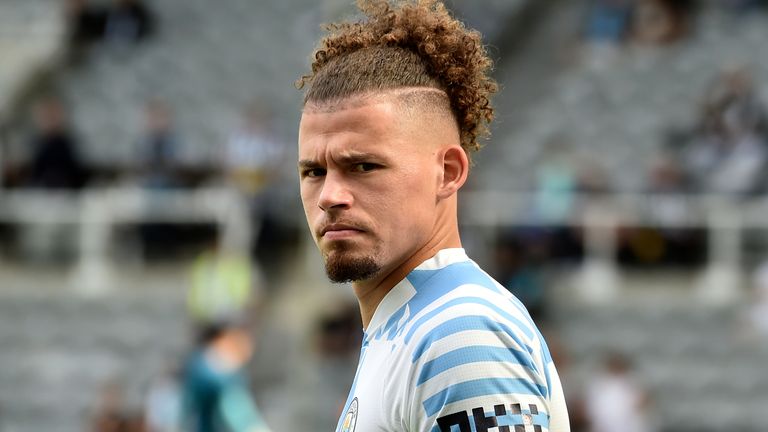 Kalvin Phillips picture before Man City's Premier League match vs Newcastle United at St James Park (AP)