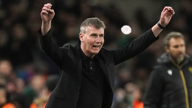 Stephen Kenny celebrates at the final whistle