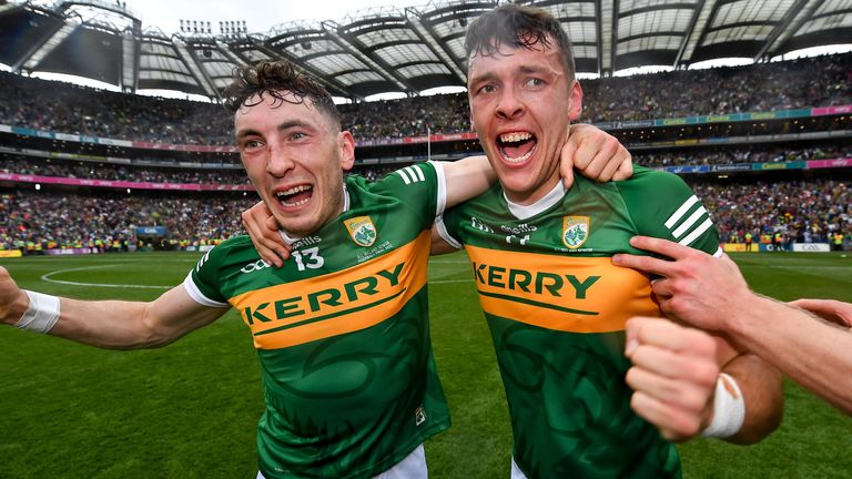 Paudie and David Clifford celebrate Kerry's Ireland final victory