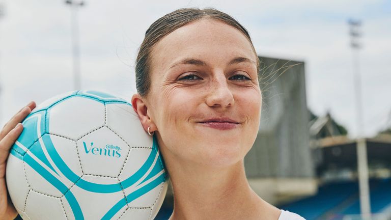 England Lioness, Lotte Wubben-Moy fronts Venus... #MoveYourSkin campaign, to redefine what real skin in sport looks like and continue the legacy of the UEFA Women...s EURO tournament by encouraging more women and girls into the game.... 