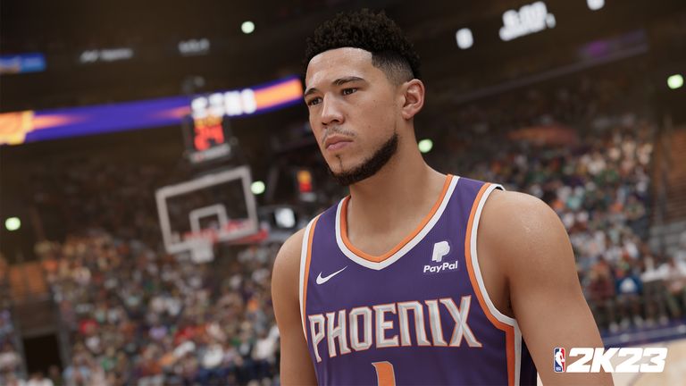 Cover athlete Devin Booker's likeness within the game