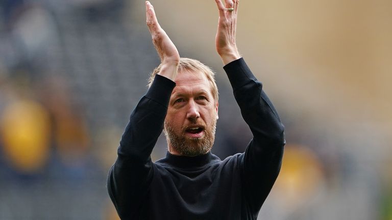 File photo dated 30/04/2022 of Graham Potter, a contender to succeed Thomas Tuchel who Chelsea have sacked after 100 games at the helm of Stamford Bridge.  Issue date: Wednesday September 7, 2022.