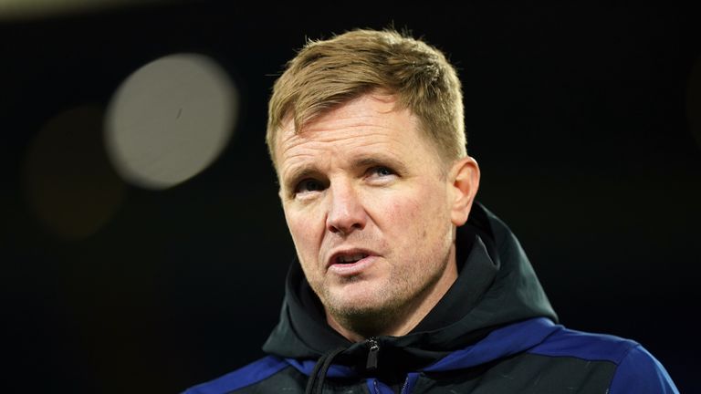 File photo dated 22-01-2022 of Newcastle United manager Eddie Howe who is facing a race against time to have record signing Alexander Isak available for Wednesday night's Premier League trip to Liverpool. Issue date: Tuesday August 30, 2022.