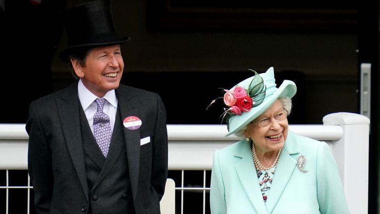 Queen Elizabeth II with her bloodstock and racing advisor John Warren