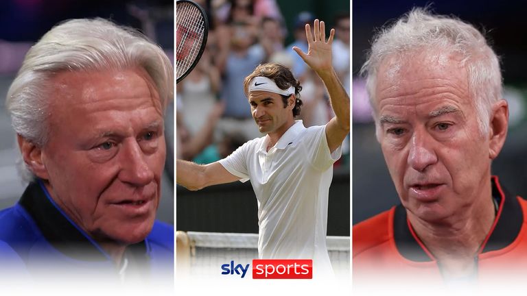 Bjornas Borgas ir Johnas McEnroe įžūliai gyrė Rogerį Federerį, kuris pasitraukia iš teniso po Laver taurės Londone.