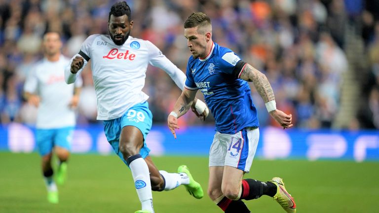 Ryan Kent, Rangers vs Napoli