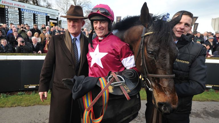 Sir Des Champs with winning racer Davy Russell and coach Willie Mullins.