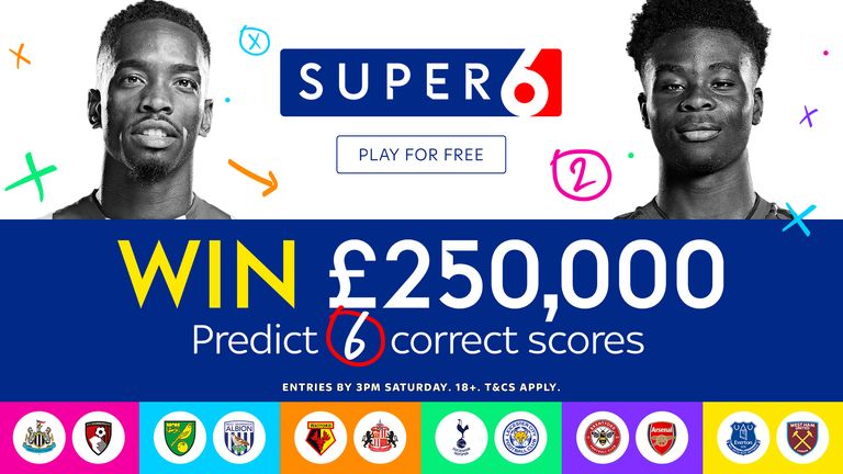 Could you win the £250,000 jackpot with Super 6 this weekend?