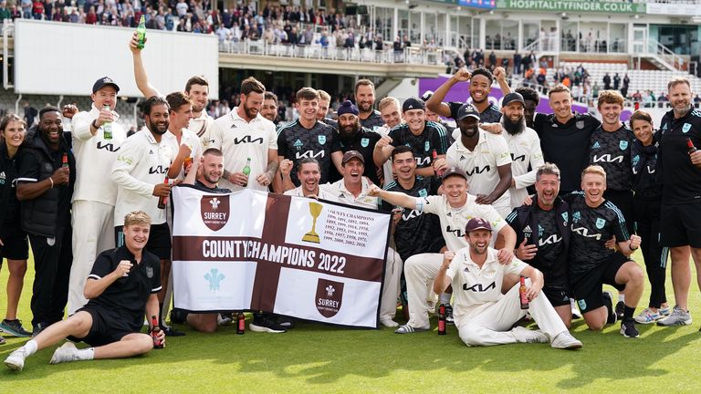 Surrey celebrate their County Championship title