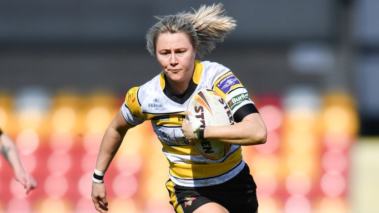 Picture by Will Palmer/SWpix.com - 20/03/2022 - Rugby League - Betfred Women's Challenge Cup - York City Knights v Wigan Warriors - LNER Community Stadium, York, England - Tara Jane Stanley of York City Knights Ladies in action during the match against Wigan Warriors Women