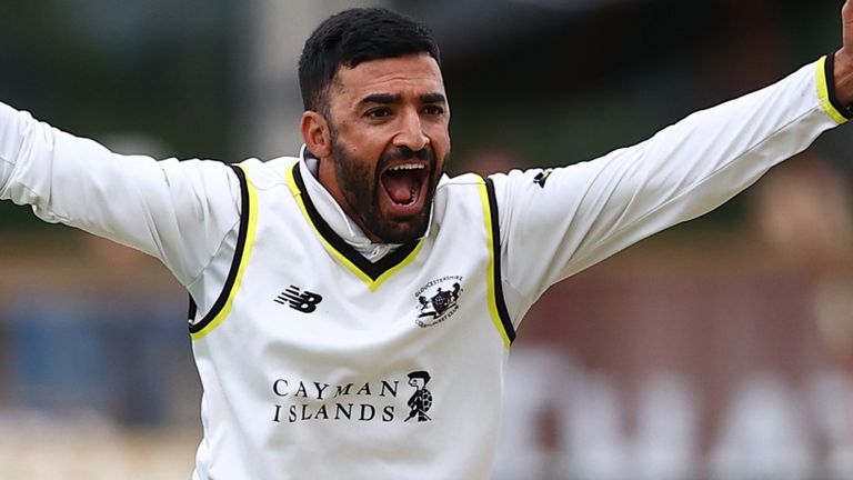 Gloucestershire spinner Zafar Gohar in action