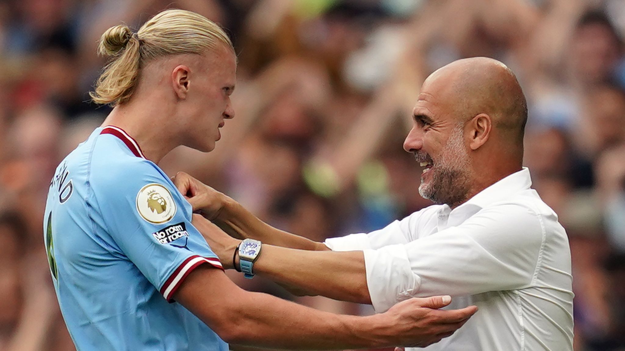 Erling Haaland: Man City boss Pep Guardiola insists there is no release  clause in Norwegian striker's contract | Football News | Sky Sports