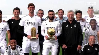 Benzema and Courtois celebrate Ballon d'Or success with Real squad