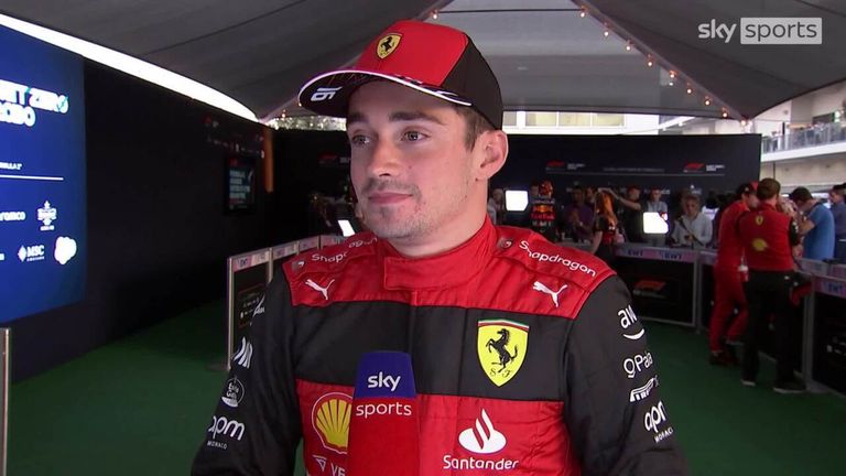 Ferrari's Charles Leclerc praised teammate Sainz's performance after he won pole position for the United States Grand Prix.