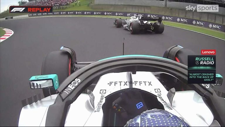 Regardez le quasi-accident de George Russell lorsqu'il a failli écraser sa Mercedes contre Pierre Gasly d'AlphaTauri lors de la dernière séance d'essais du Grand Prix du Japon.