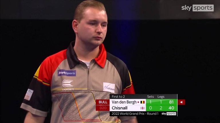 Van den Bergh nailed this brilliant 81 checkout on the bullseye in his win over Dave Chisnall 