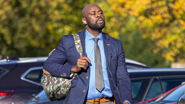 Louis Saha Matturie arrives at Chester Crown Court where he denies multiple sex offences against a string of young women. Picture date: Monday October 17, 2022.
