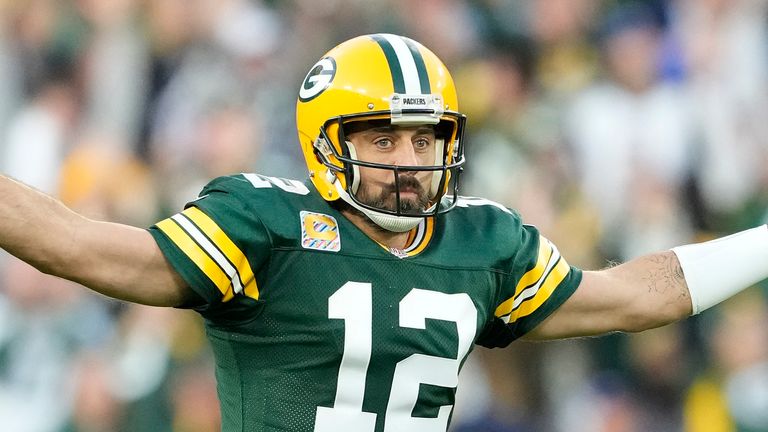 Aaron Rodgers threw his 500th career touchdown pass as the Green Bay Packers defeated the New England Patriots on Sunday